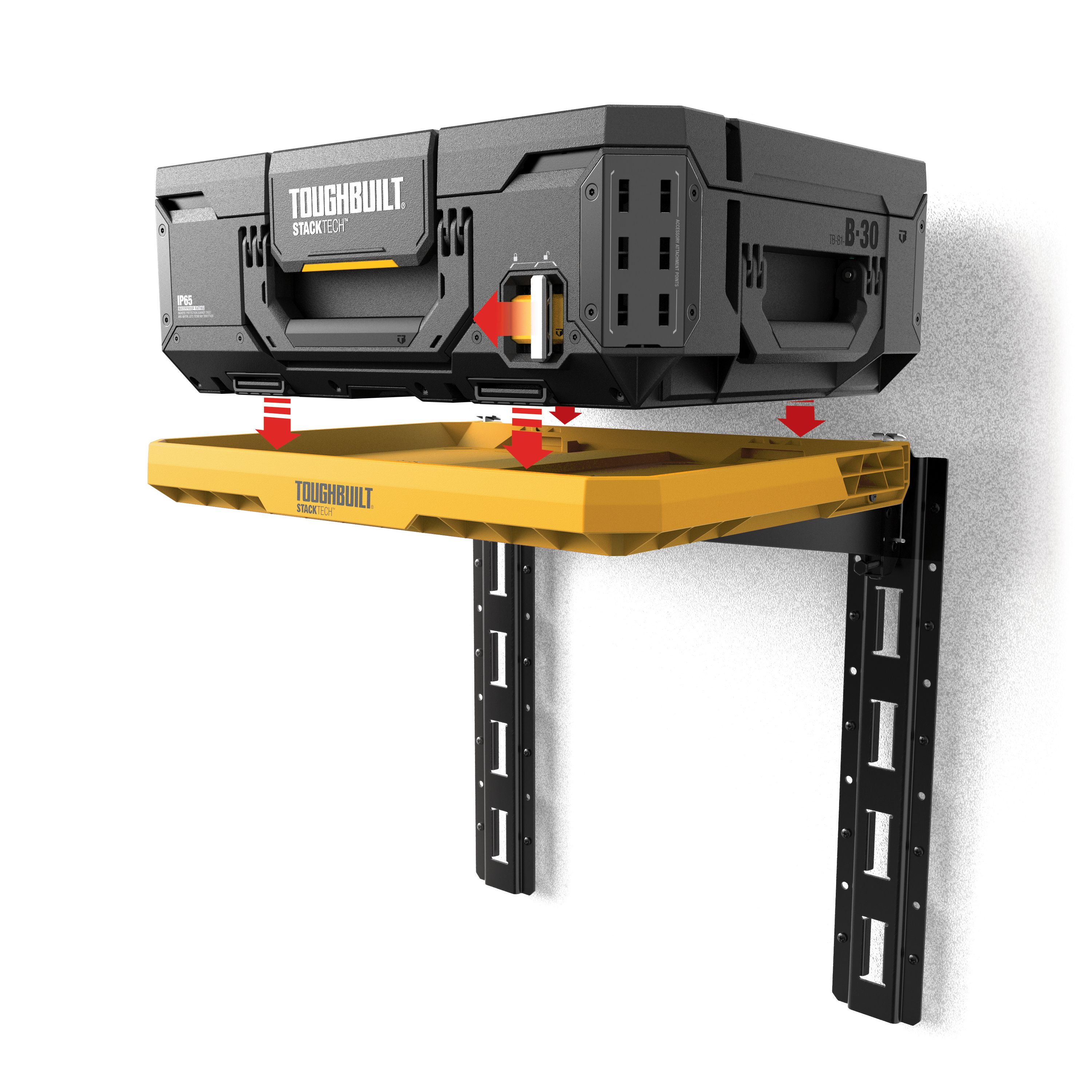 Toughbuilt StackTech 2 shelf Galvanised steel & plastic Shelving system (H)440mm (W)546mm (D)508mm