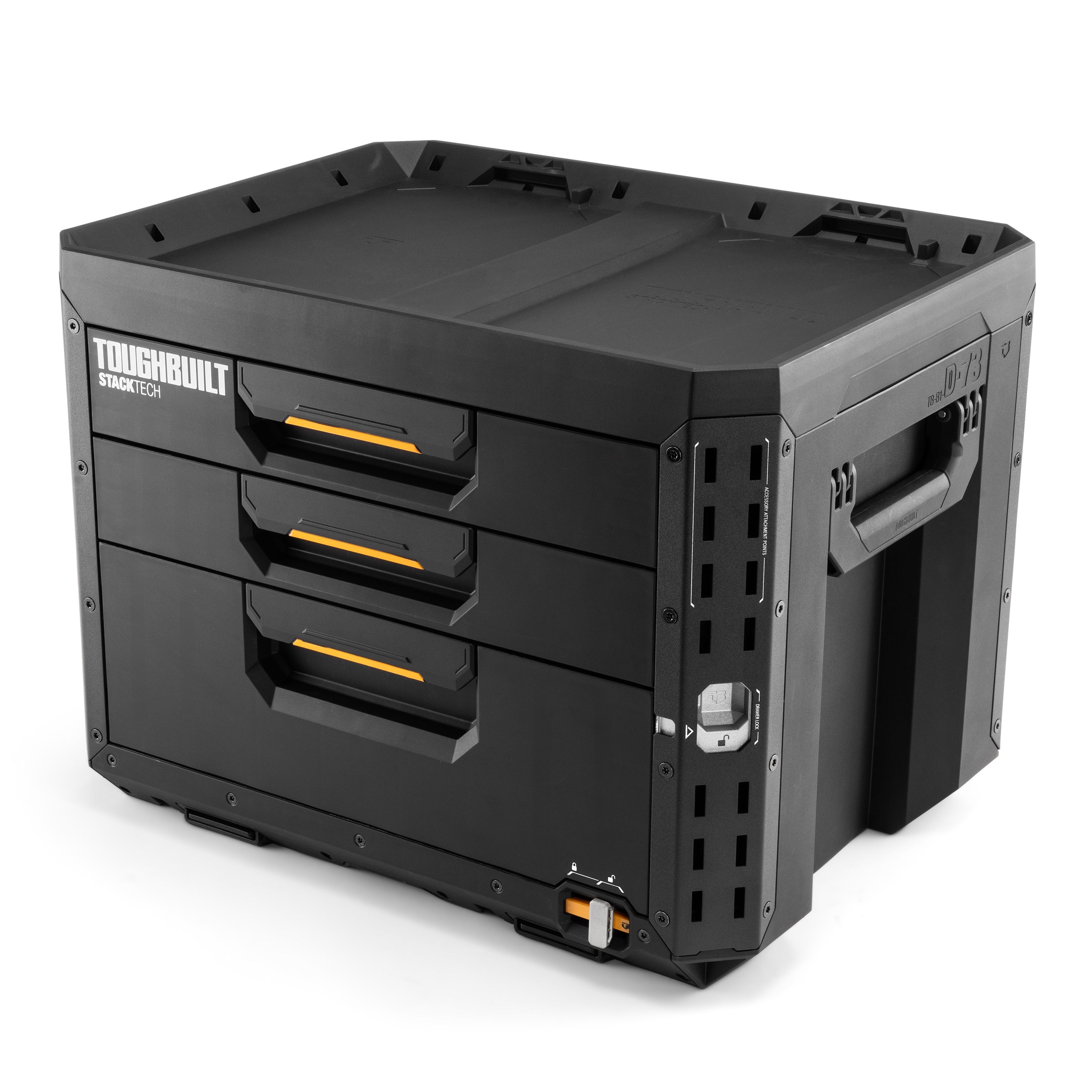 Toughbuilt StackTech Black 16in 3 Drawer system chest