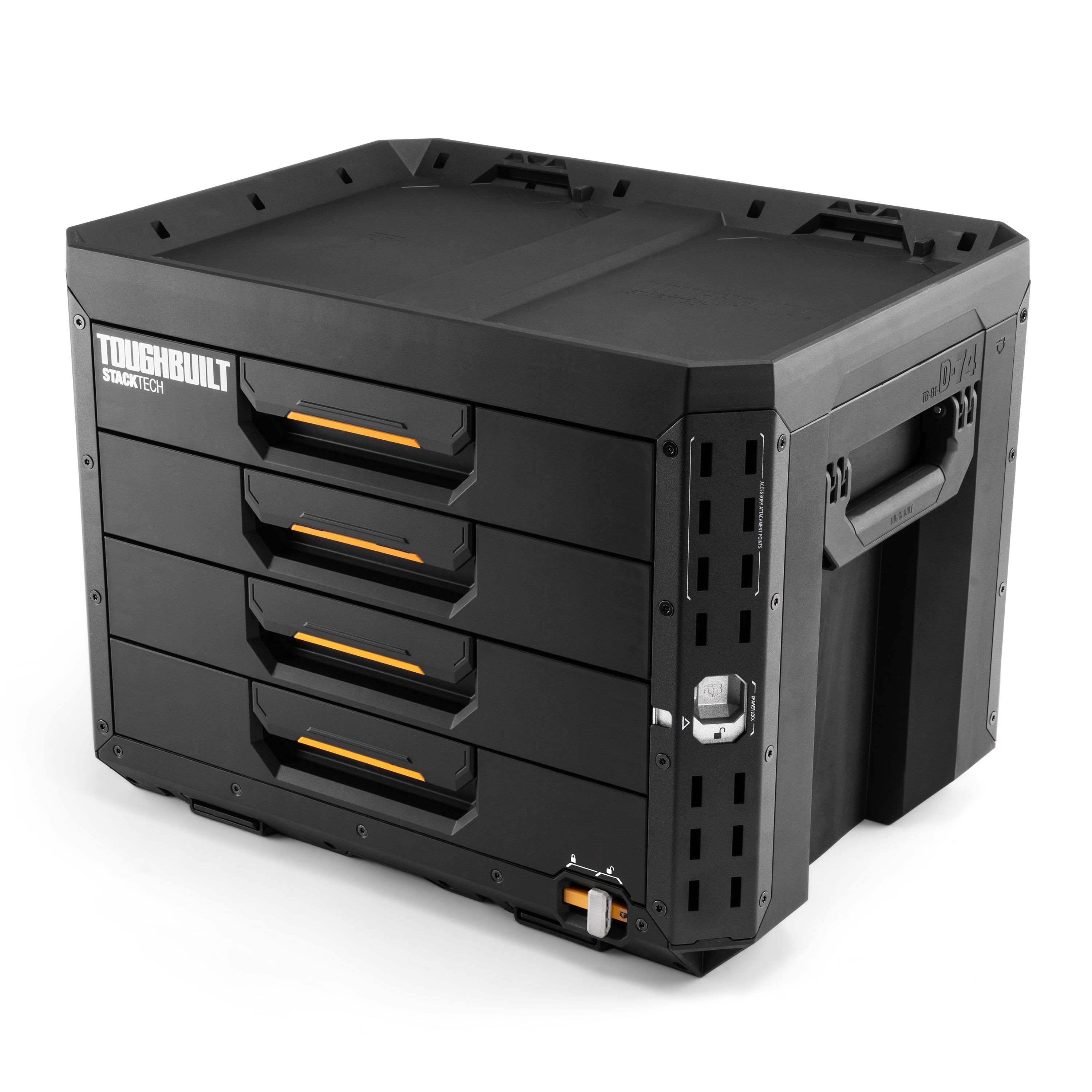 Toughbuilt StackTech Black 16in 4 Drawer system chest