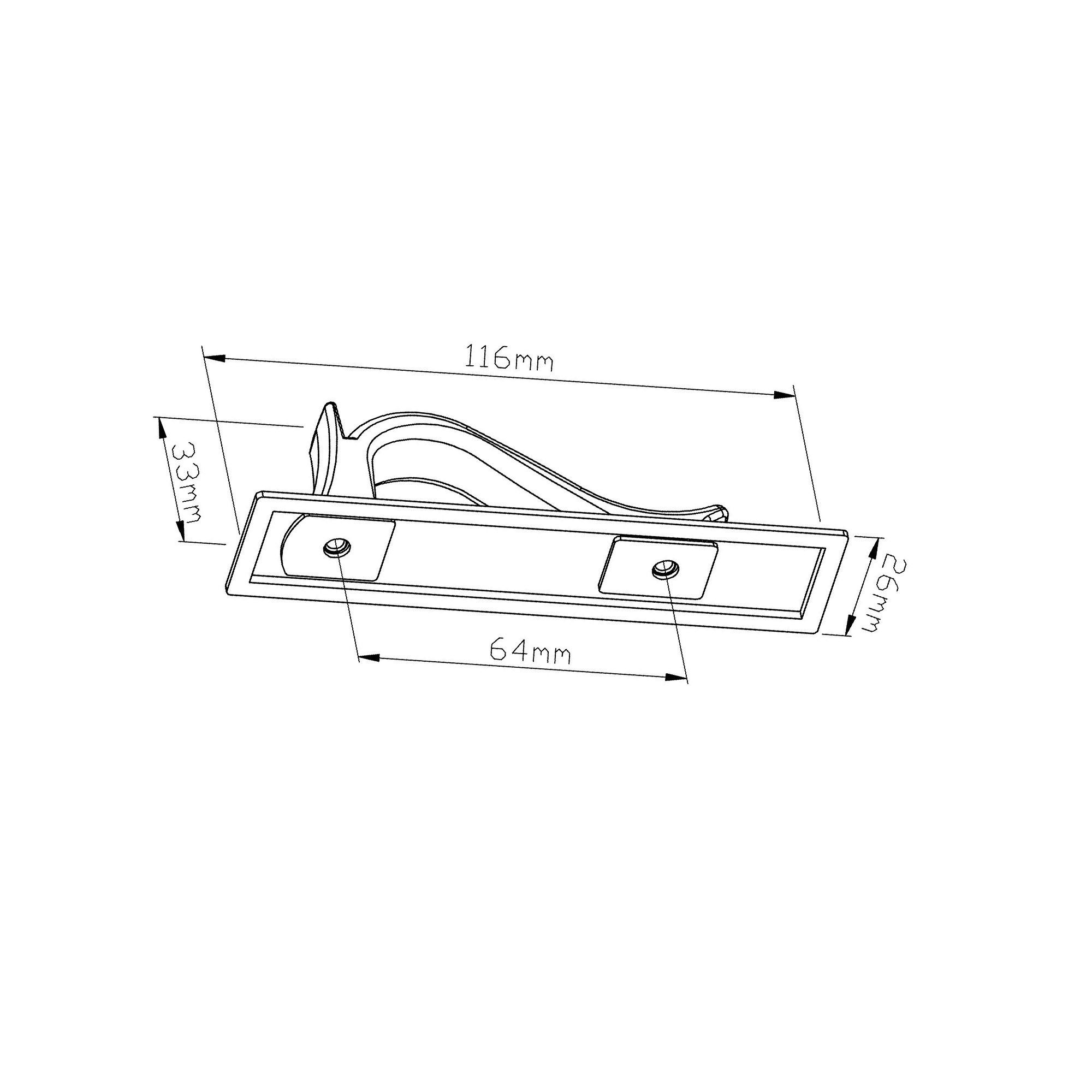 Toum Pewter effect Silver Kitchen cabinets Handle (L)26mm