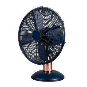 Tower Cavaletto Midnight blue & rose gold Midnight blue & rose gold 12" 35W Fan