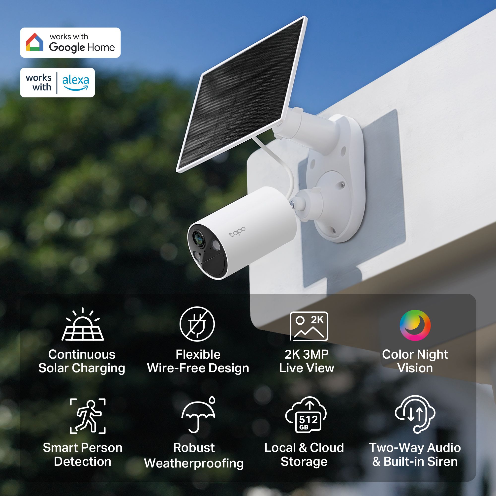 TP-Link Security Camera Tapo C410 KIT Solar-powered All-in-one security system, White