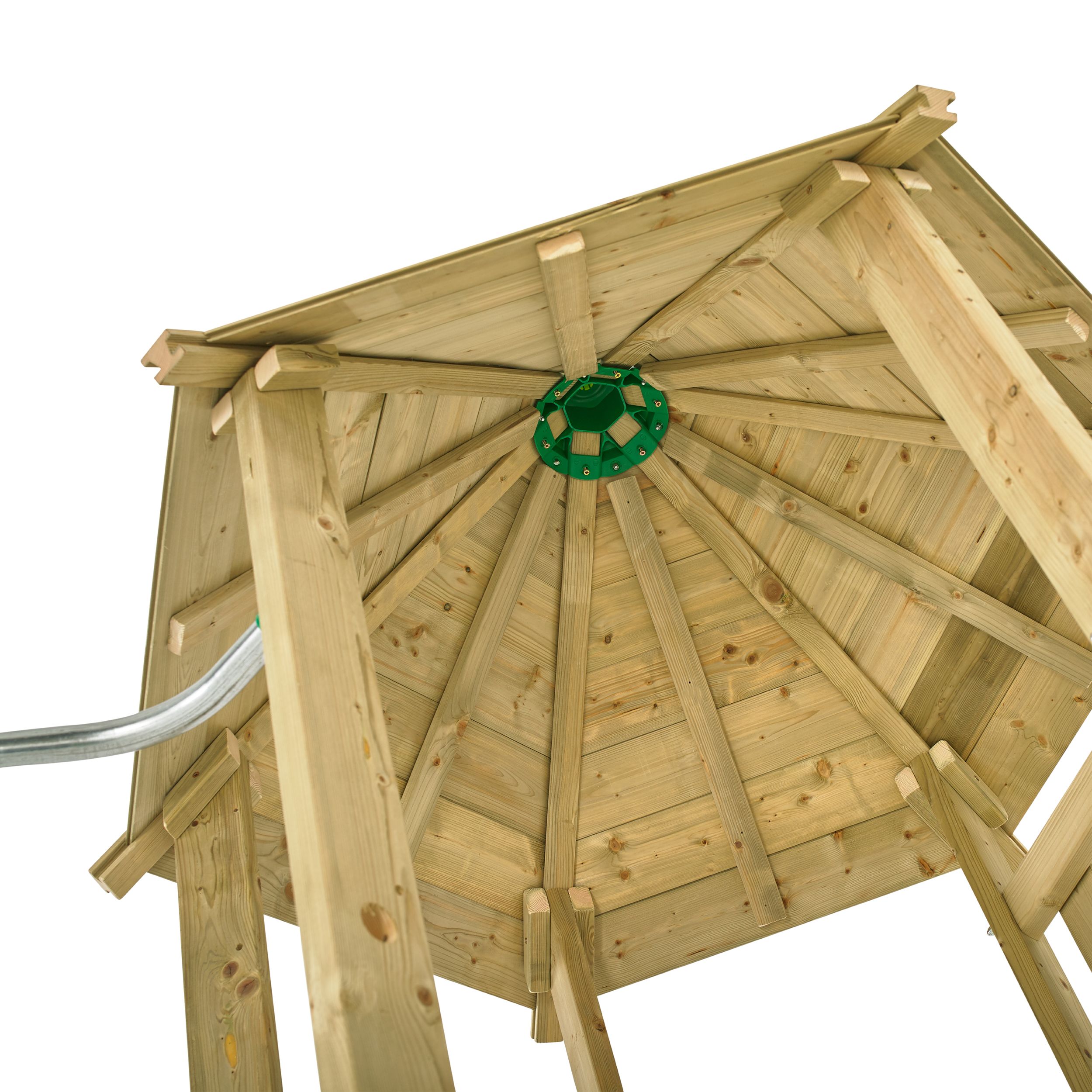 TP Toys Castlewood Brown & Green Wood Swing & slide (L) 2680mm x (W) 3340mm