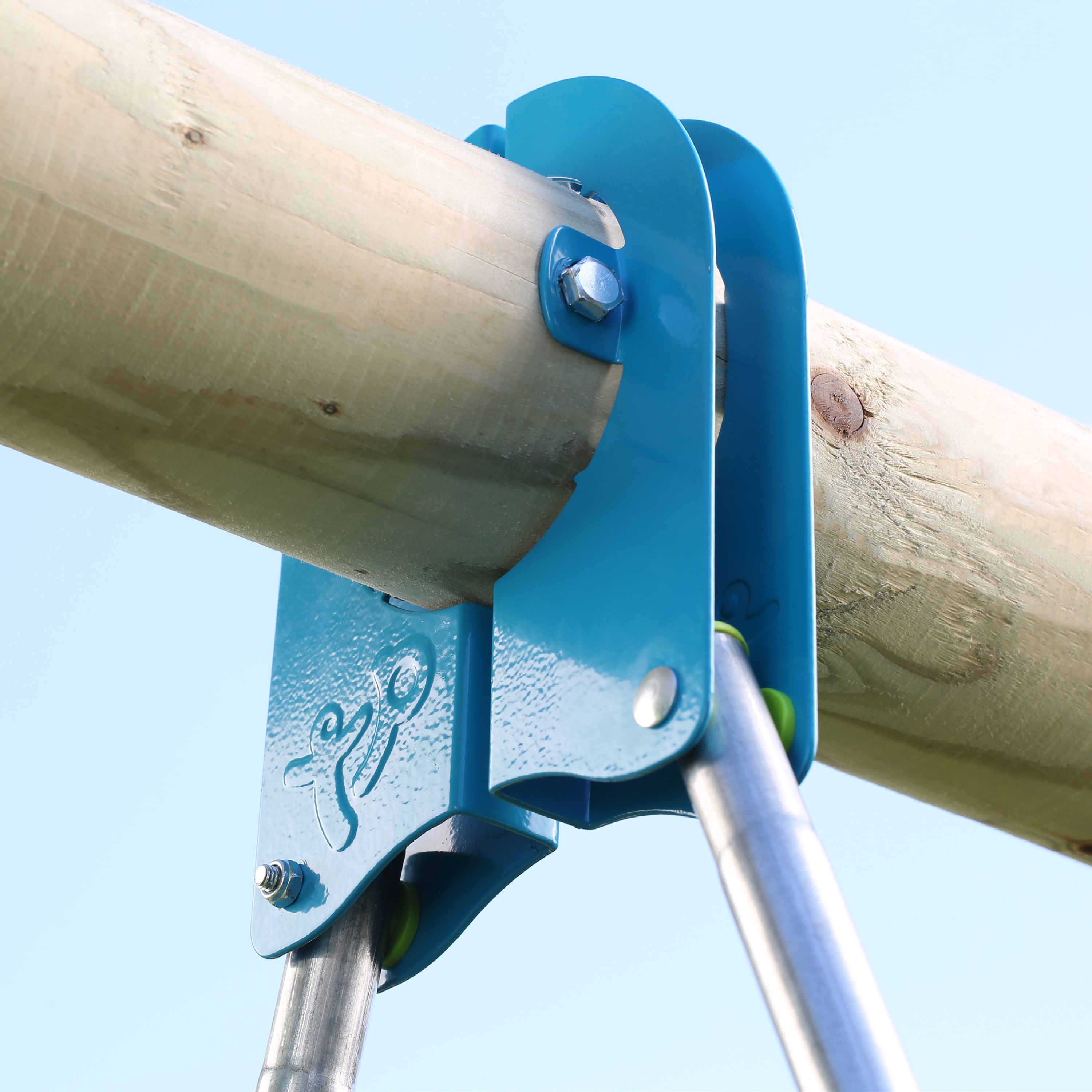 TP Toys Knightswood Double Brown & Green Wood Swing & slide