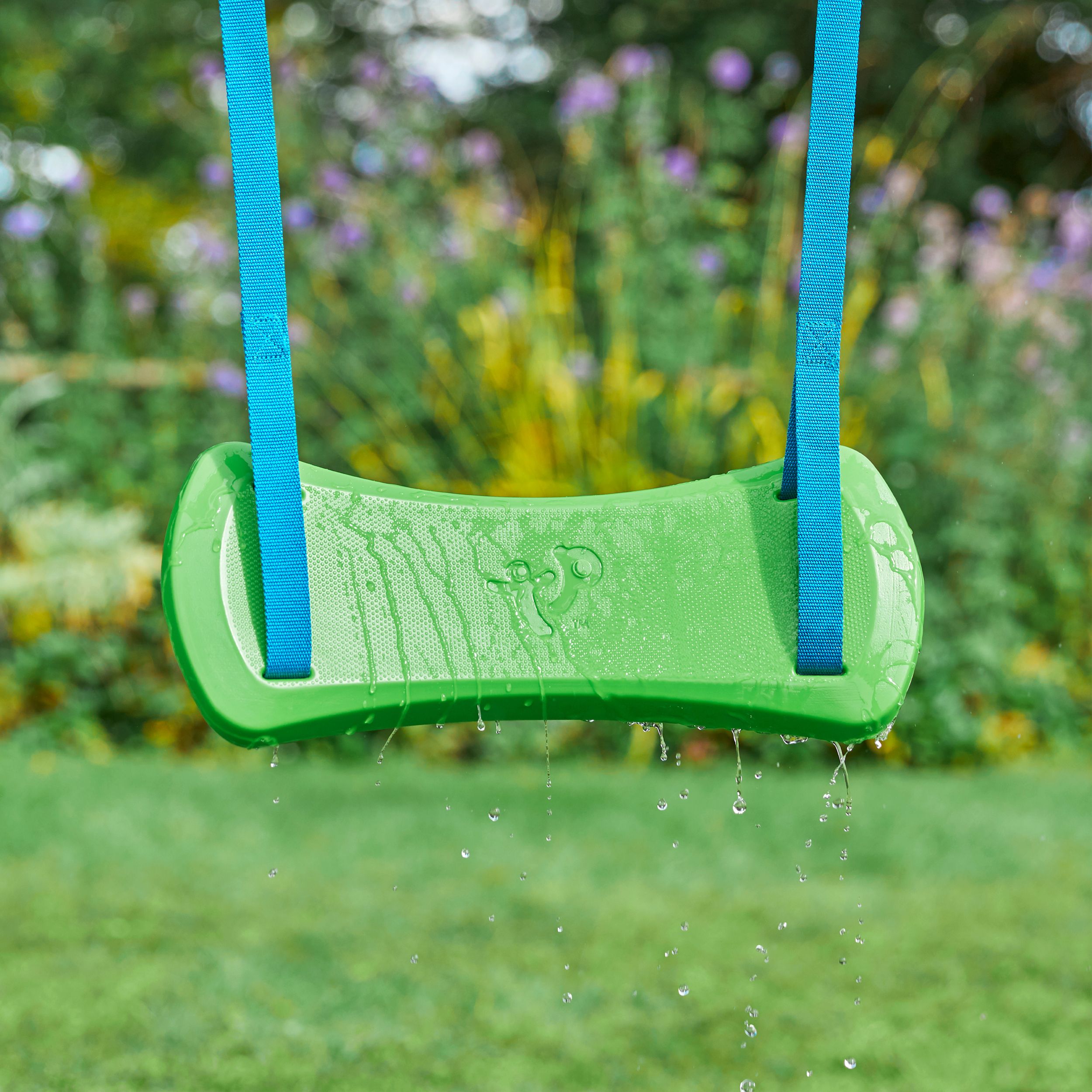 TP Toys Multi double Green & Wood Swing & slide (L) 2760mm x (W) 2810mm