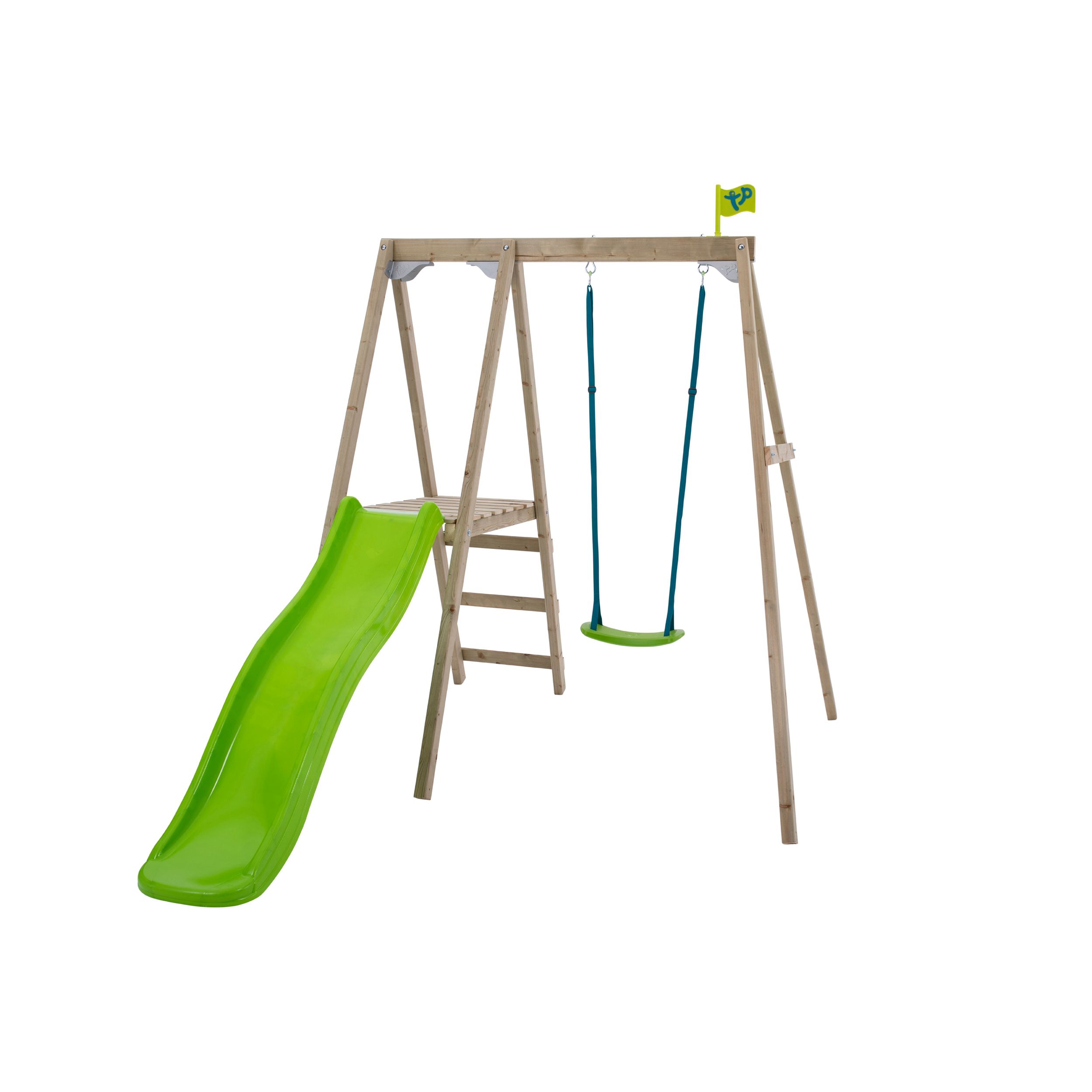 Muriqui wooden swing hot sale set with slide