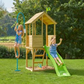 TP Toys Timber Climbing frame with slide & Firemans Pole