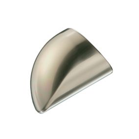 Trademark Round Brushed Nickel effect Metal End cap (L)84mm (W)59mm
