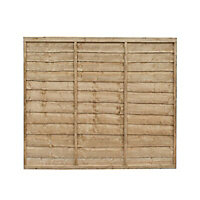 Traditional Lap Pressure treated Fence panel (W)1.83m (H)1.52m, Pack of 3