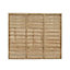 Traditional Lap Pressure treated Fence panel (W)1.83m (H)1.52m, Pack of 3