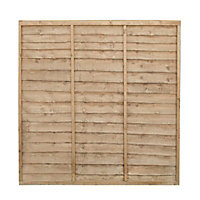 Traditional Lap Pressure treated Fence panel (W)1.83m (H)1.83m, Pack of 4