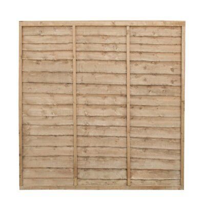 Traditional Pressure treated 6ft Wooden Fence panel (W)1.83m (H)1.83m ...