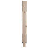 Traditional Unfinished Pine Stop chamfer half newel post (H)725mm (W)82mm
