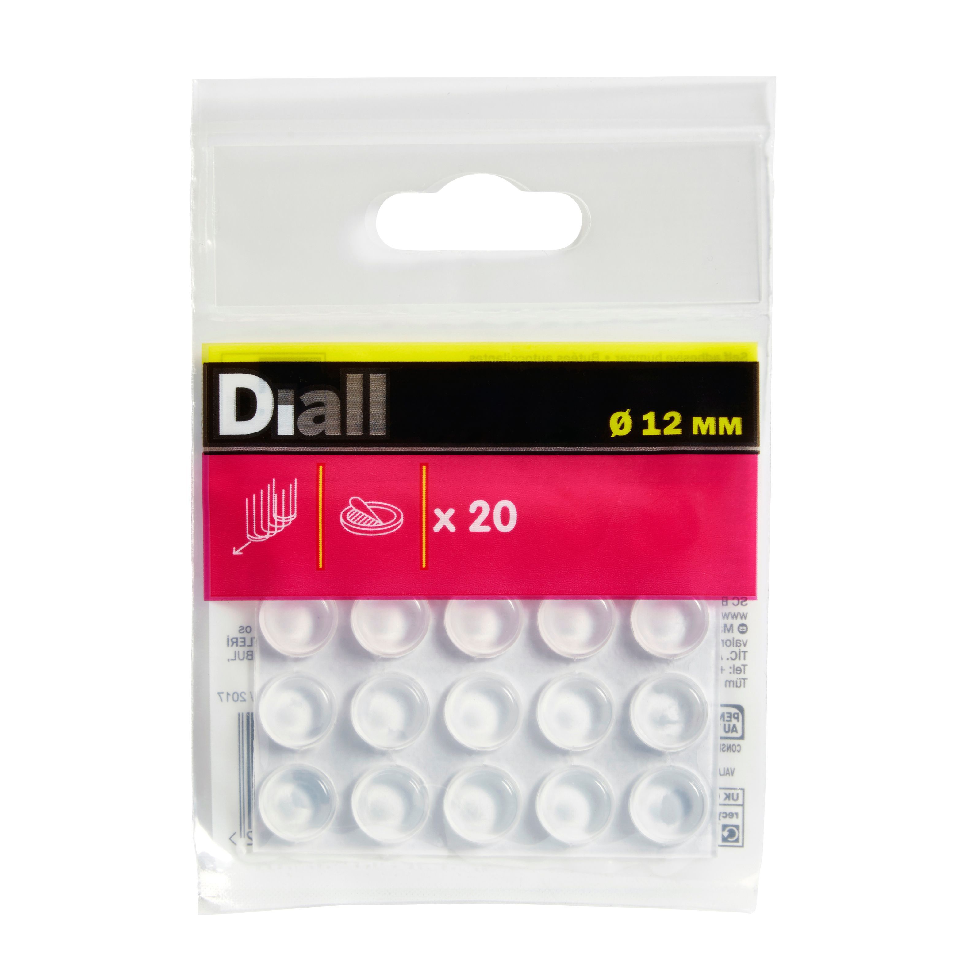 Transparent PVC Bumper+ (Dia)12mm, Pack of 20