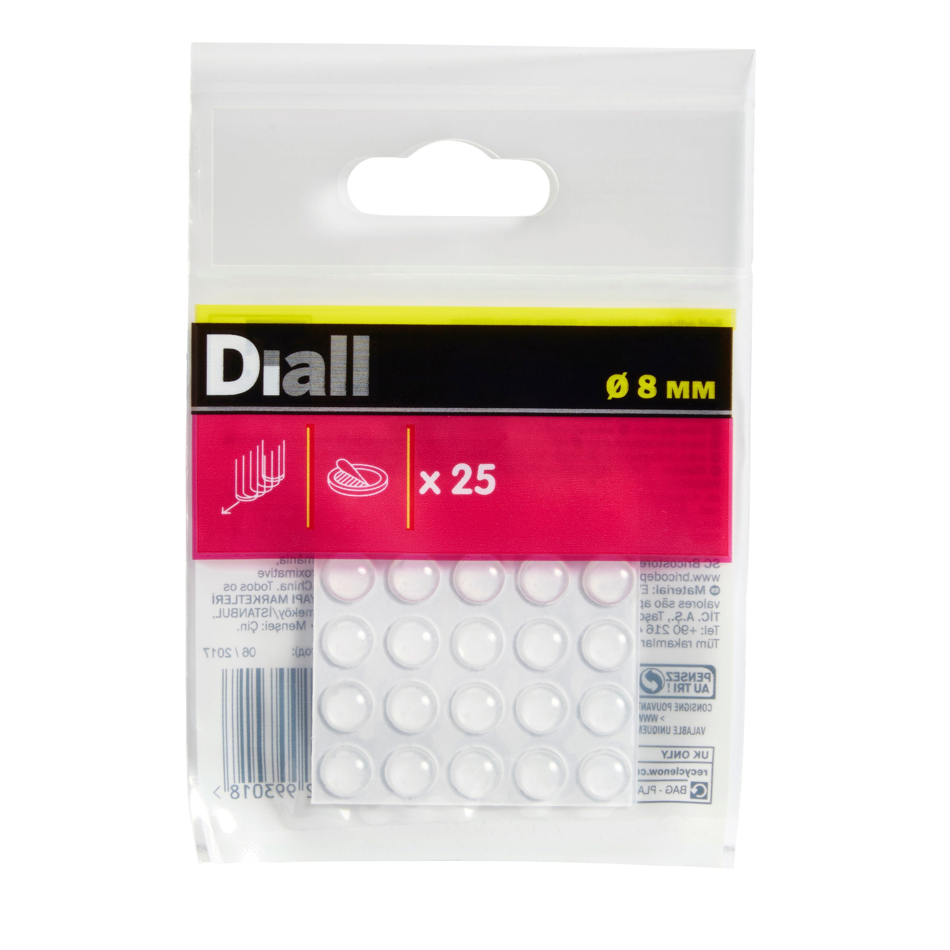 Transparent PVC Bumper+ (Dia)8mm, Pack of 25