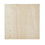 Travertina Beige Matt Stone effect Porcelain Wall & floor Tile, Pack of 9, (L)400mm (W)400mm