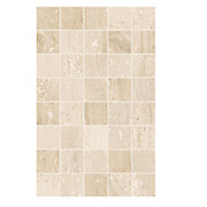 Travertina Light beige Gloss Decor Ceramic Indoor Wall Tile, Pack of 10, (L)402.4mm (W)251.6mm