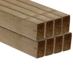 Treated Smooth Planed Round edge Pine C16 CLS timber (L)2.4m (W)63mm (T)38mm, Pack of 8