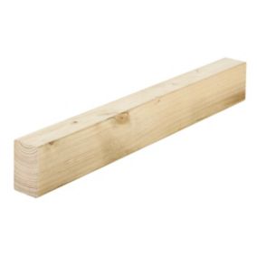 Treated Smooth Round edge Redwood pine Carcassing timber (L)2.4m (W)70mm (T)45mm, Pack of 6