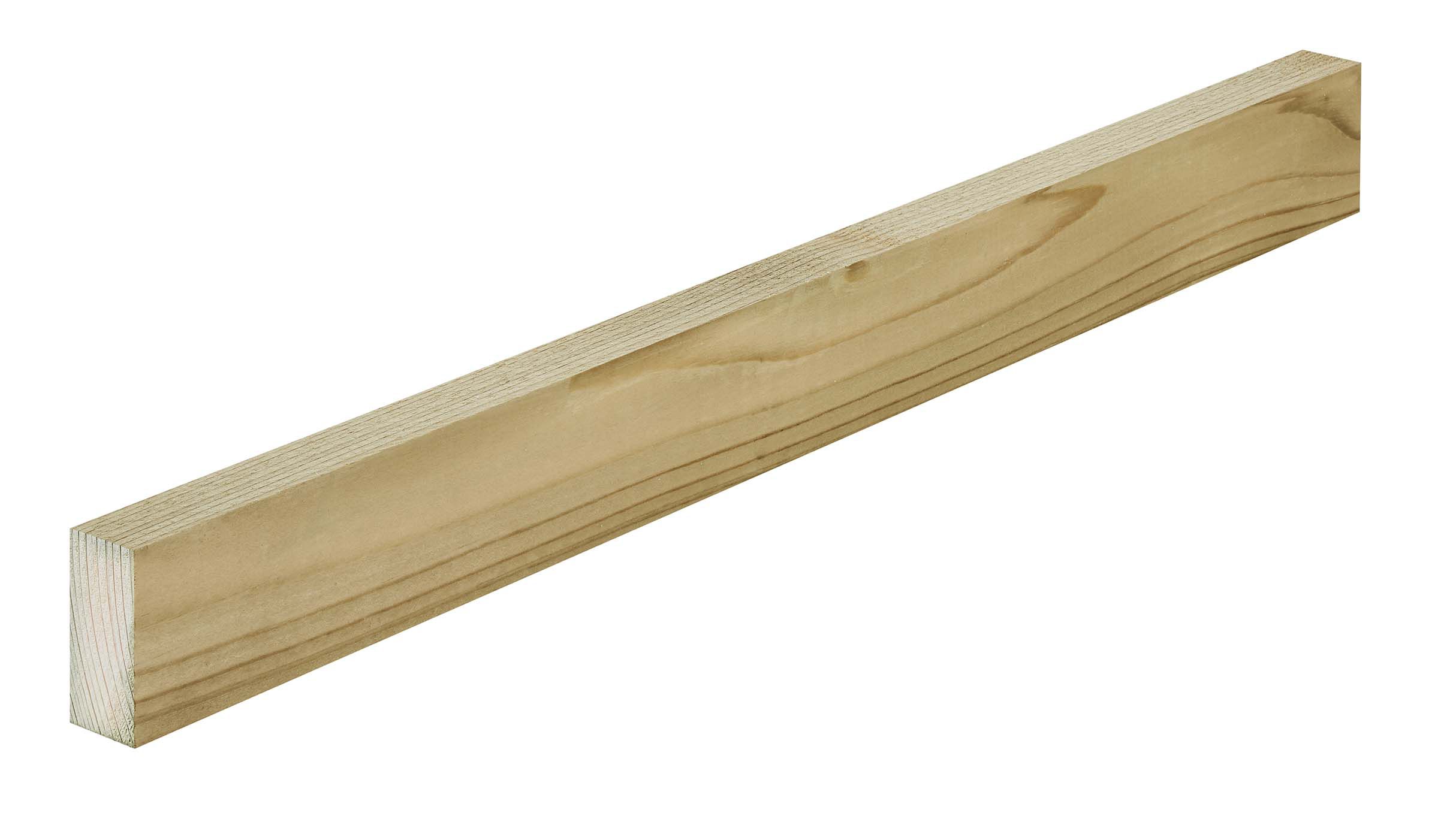 Treated Whitewood spruce Timber (L)2.4m (W)50mm (T)22mm, Pack of 12