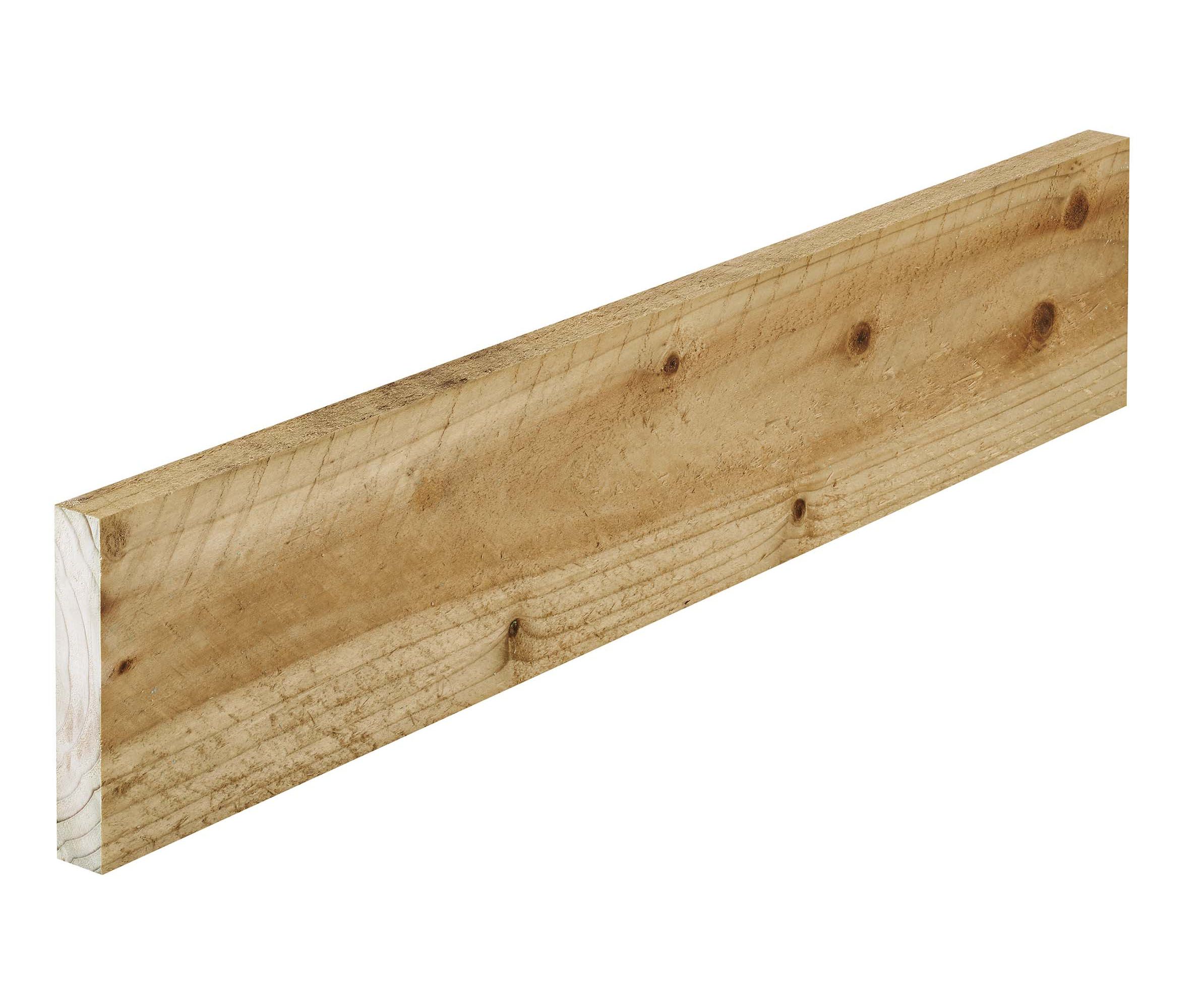Treated Whitewood Timber (L)1.8m (W)125mm (T)22mm, Pack of 8