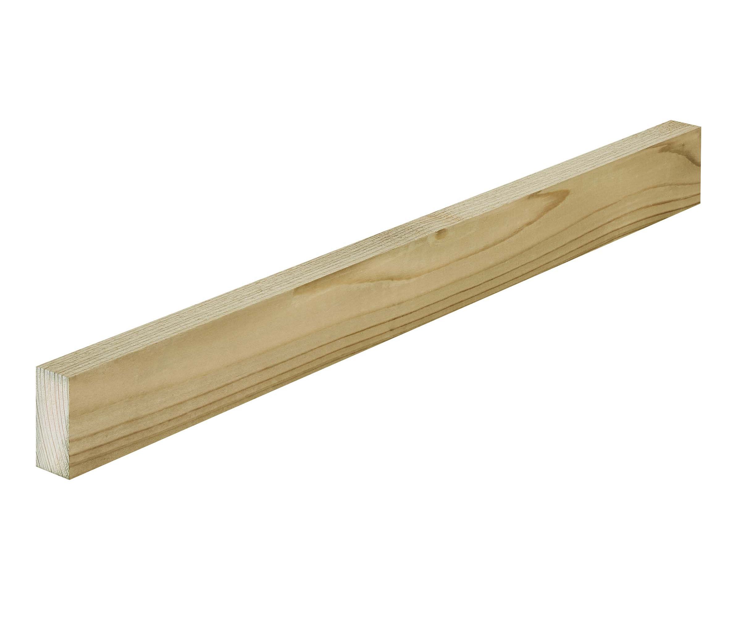 Treated Whitewood Timber (L)1.8m (W)50mm (T)22mm, Pack of 8
