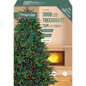 Treebrights 3000 Multicolour LED String lights with Green cable