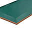 Trentie Dark green Gloss Metro Ceramic Wall tile, Pack of 40, (L)200mm (W)100mm
