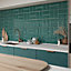 Trentie Dark Green Gloss Metro Ceramic Wall Tile Sample