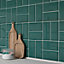 Trentie Dark Green Gloss Metro Ceramic Wall Tile Sample