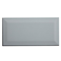 Trentie Grey Gloss Metro Ceramic Indoor Wall Tile, Pack of 40, (L)200mm (W)100mm