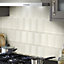 Trentie Ivory Gloss Metro Ceramic Wall tile, Pack of 40, (L)200mm (W)100mm