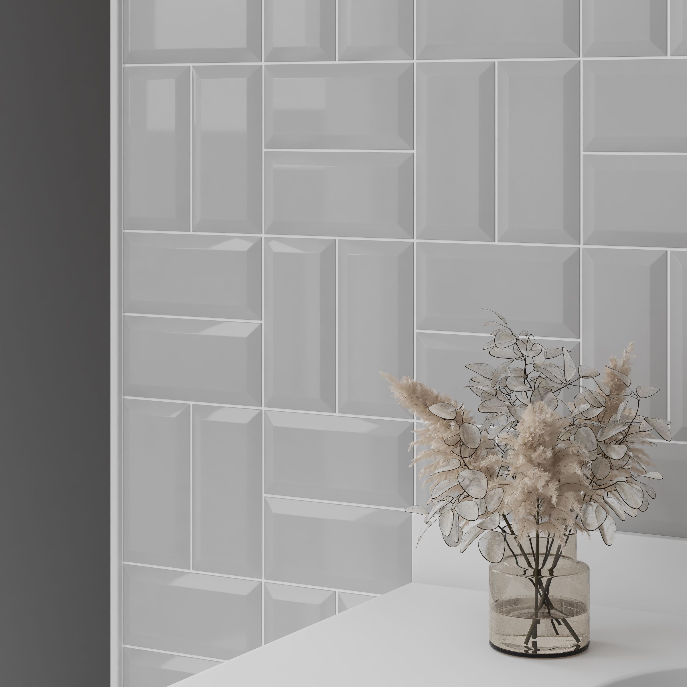 Trentie Taupe Gloss Metro Ceramic Indoor Wall Tile Sample