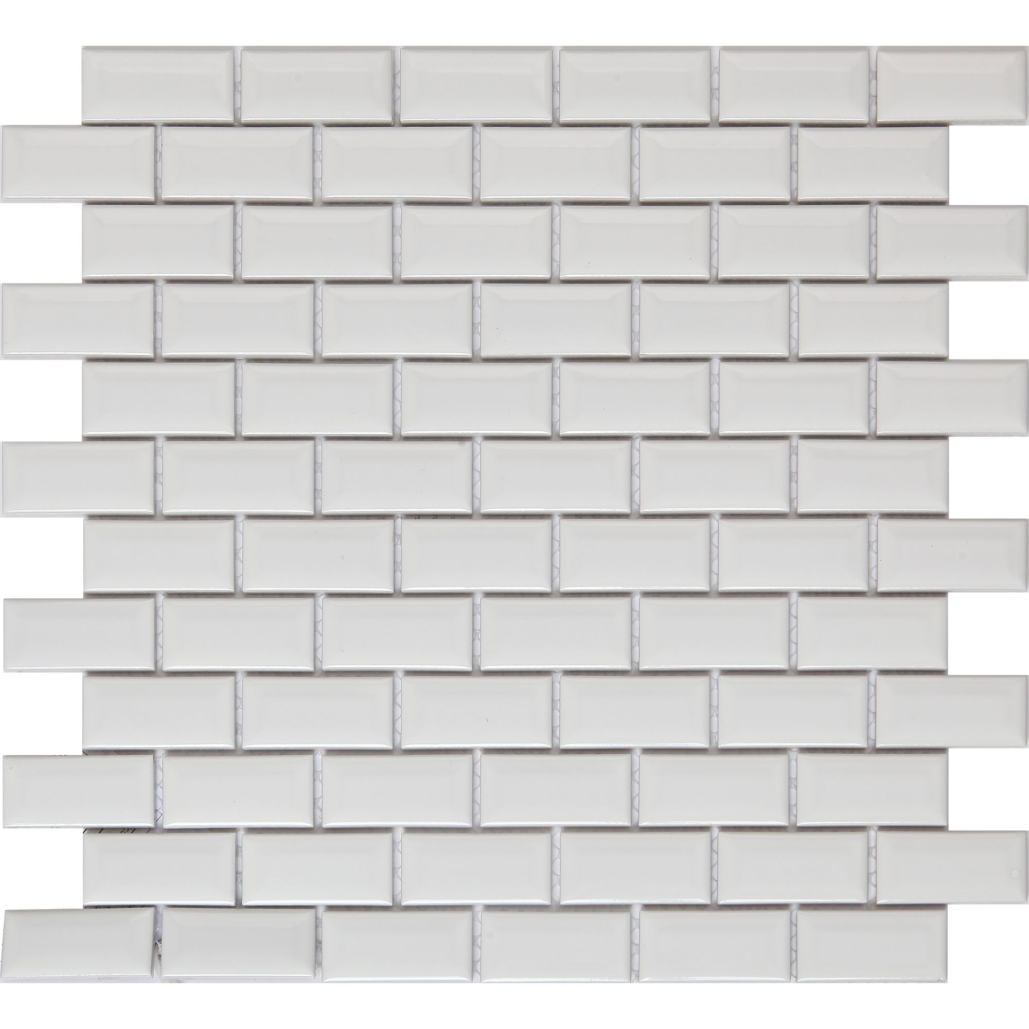 Trentie White Ceramic Mosaic tile sheet, (L)300mm (W)300mm