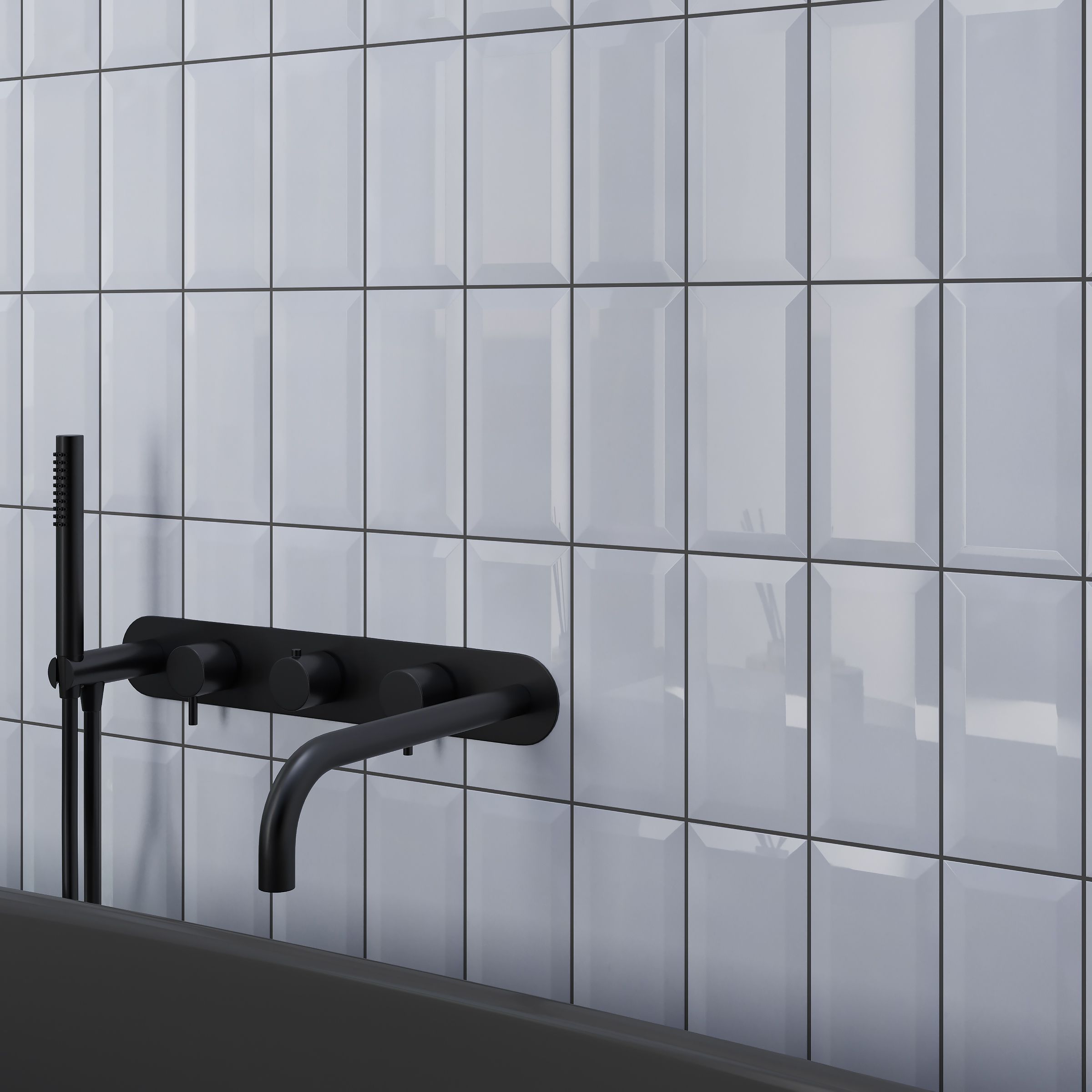 Trentie White Gloss Metro Ceramic Indoor Wall Tile Sample