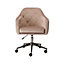 Trevillet Mink Velvet effect Office chair (H)915mm (W)620mm (D)660mm