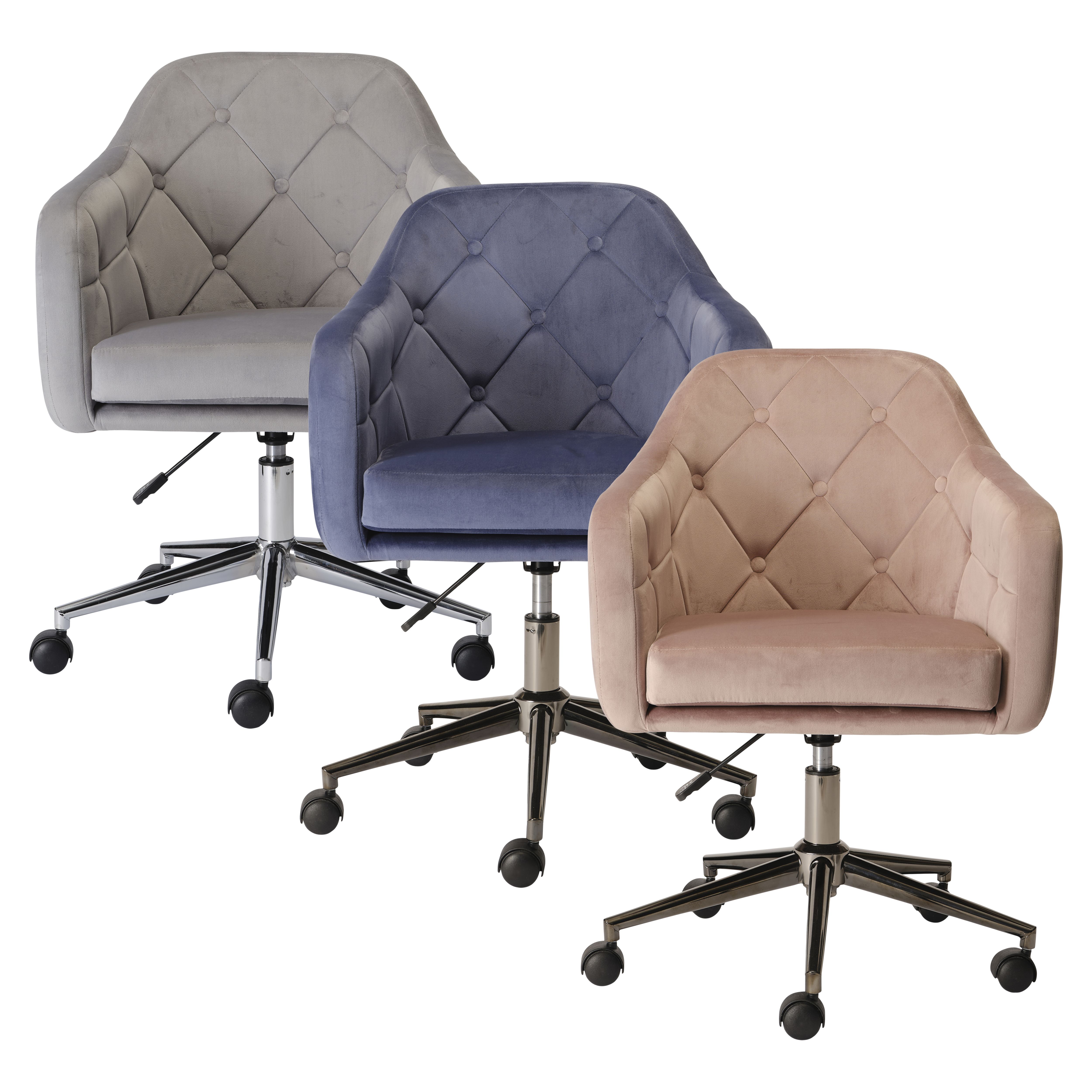 Trevillet Mink Velvet effect Office chair (H)915mm (W)620mm (D)660mm