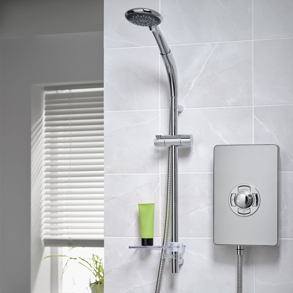 Triton Brushed steel effect Manual Electric Shower, 9.5kW