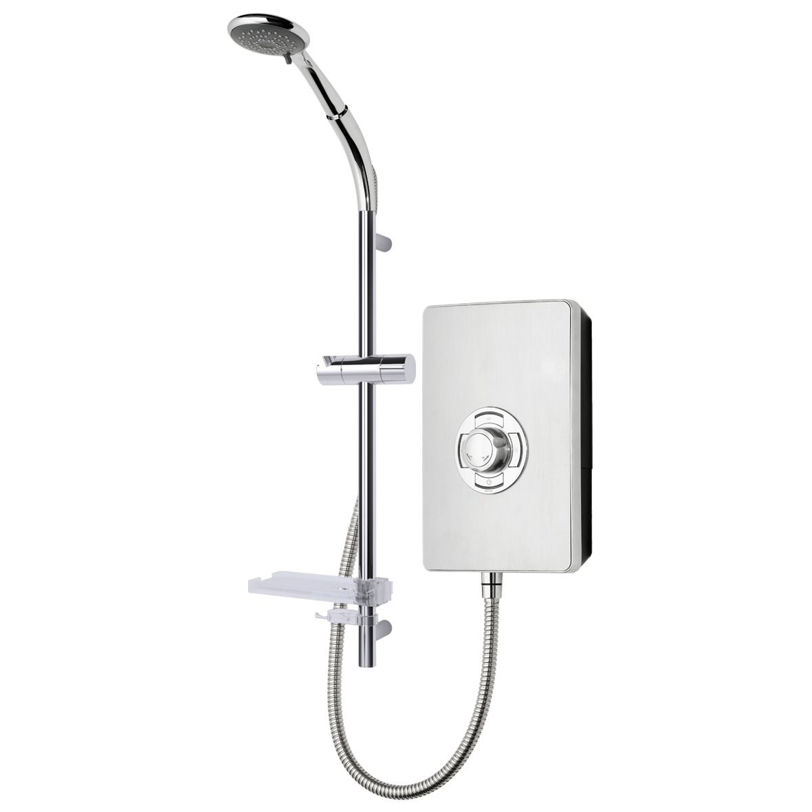 Triton Brushed steel effect Manual Electric Shower, 9.5kW