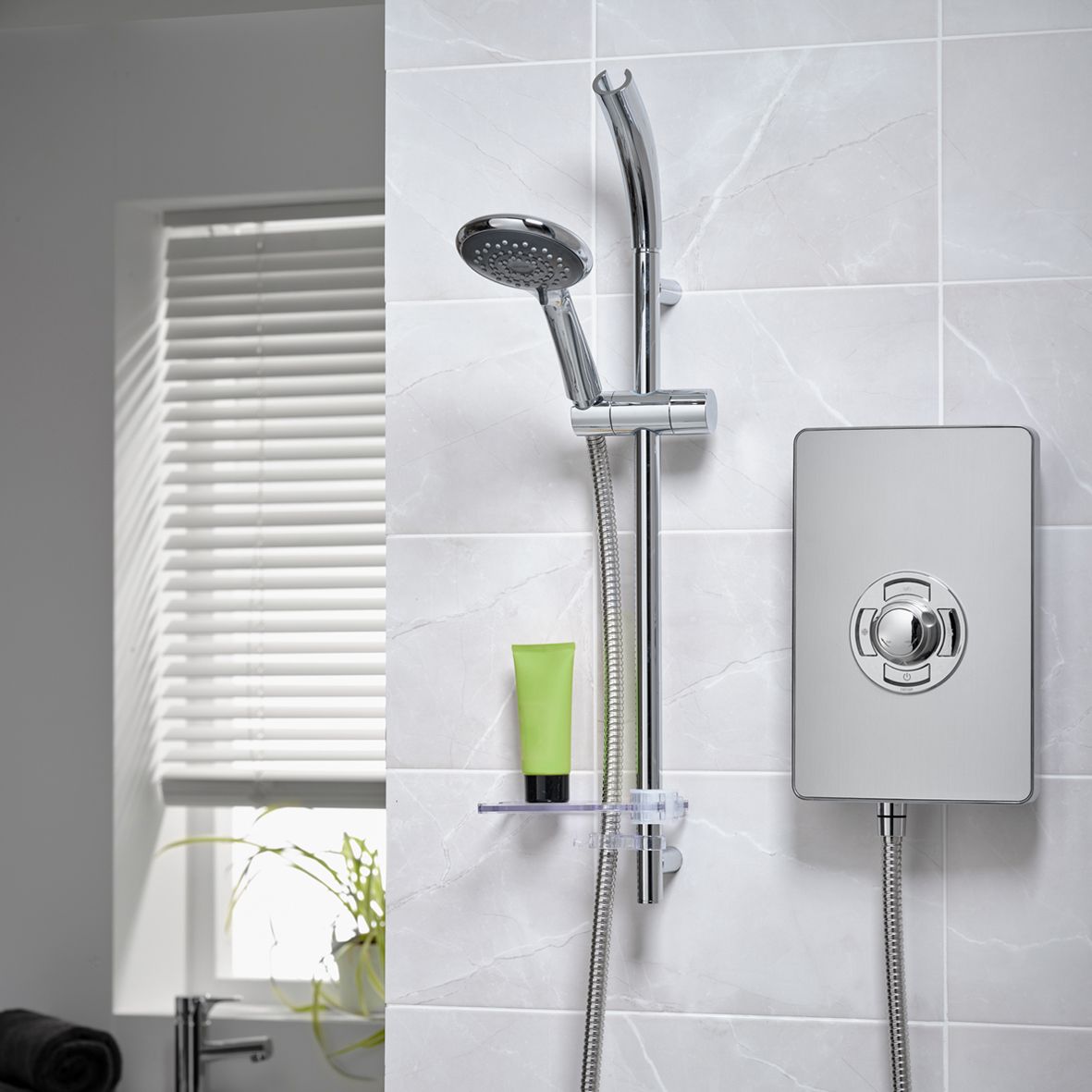 Triton Brushed steel effect Manual Electric Shower, 9.5kW