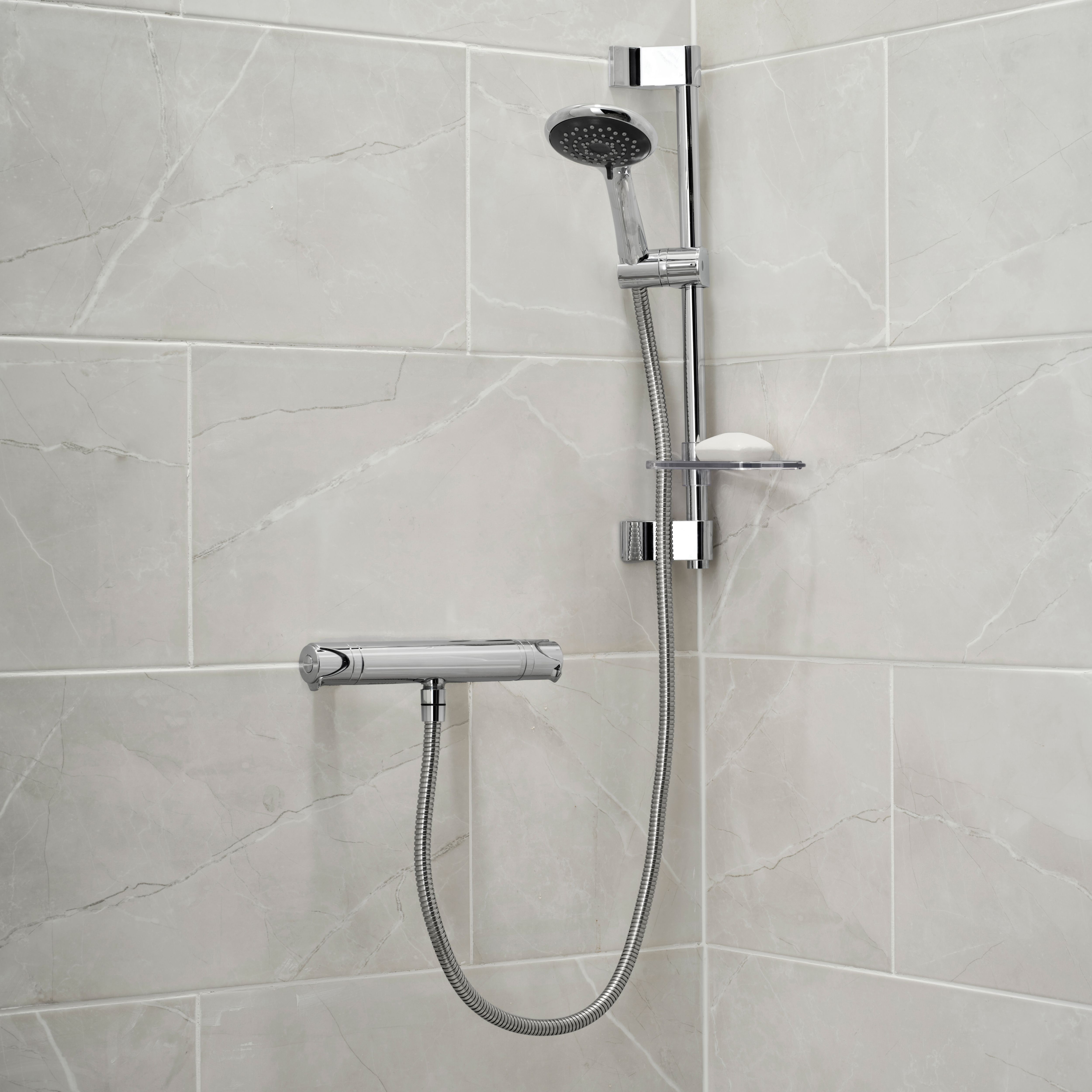Triton Chrome effect Single-spray pattern Shower kit