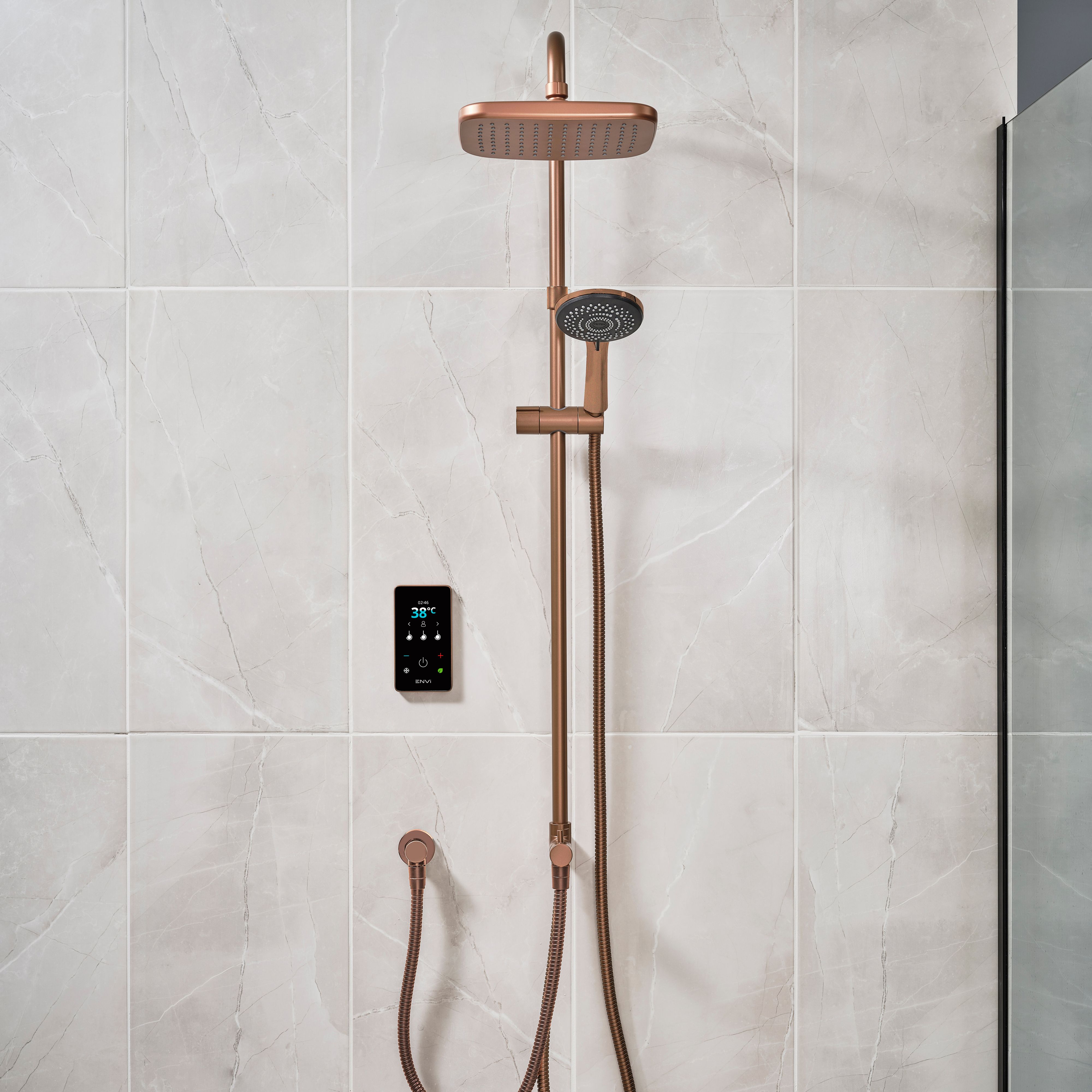 Triton ENVi® DuElec® Gloss Copper effect Thermostatic Electric Shower, 10.5kW