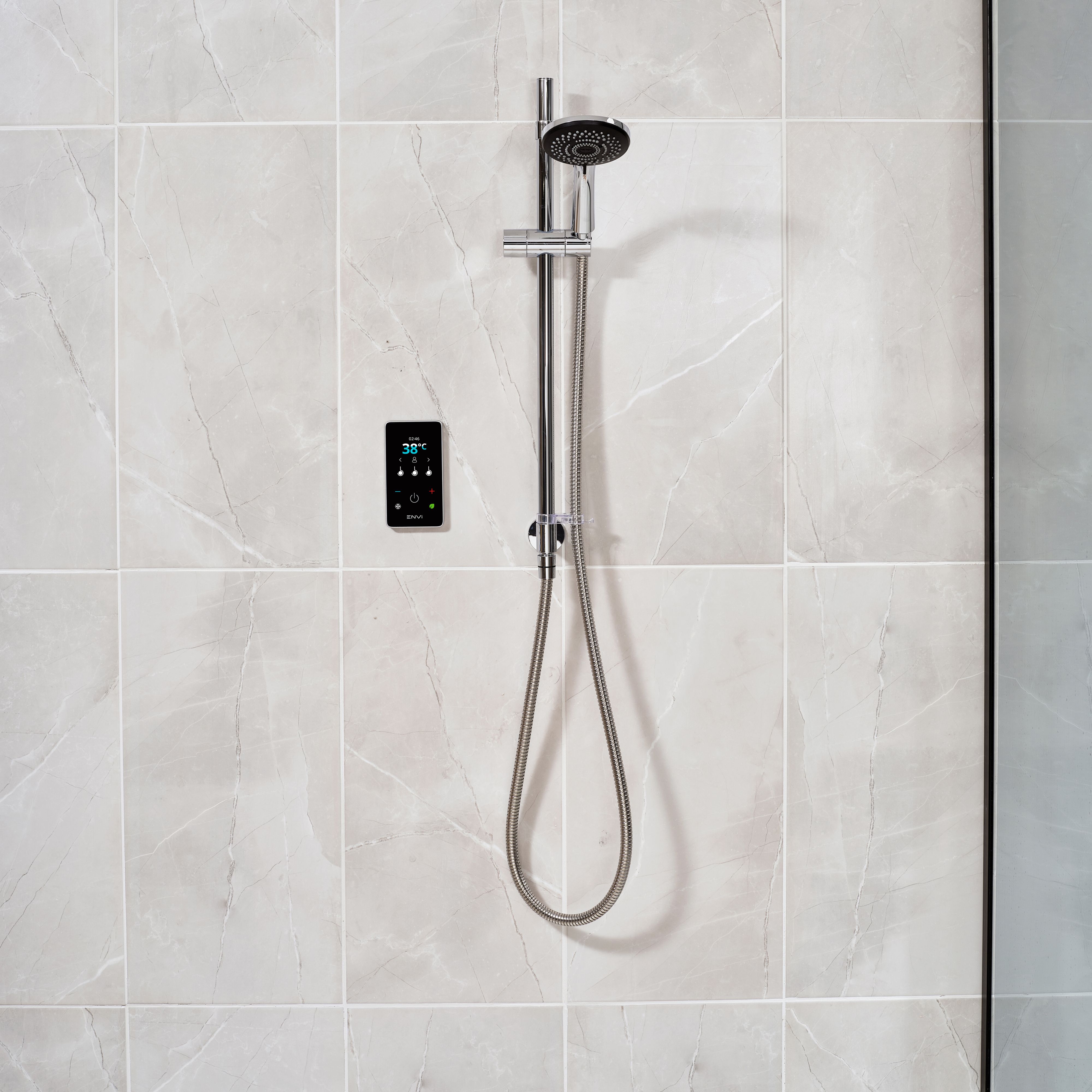 Triton ENVi® Gloss Silver effect Thermostatic Electric Shower, 9kW