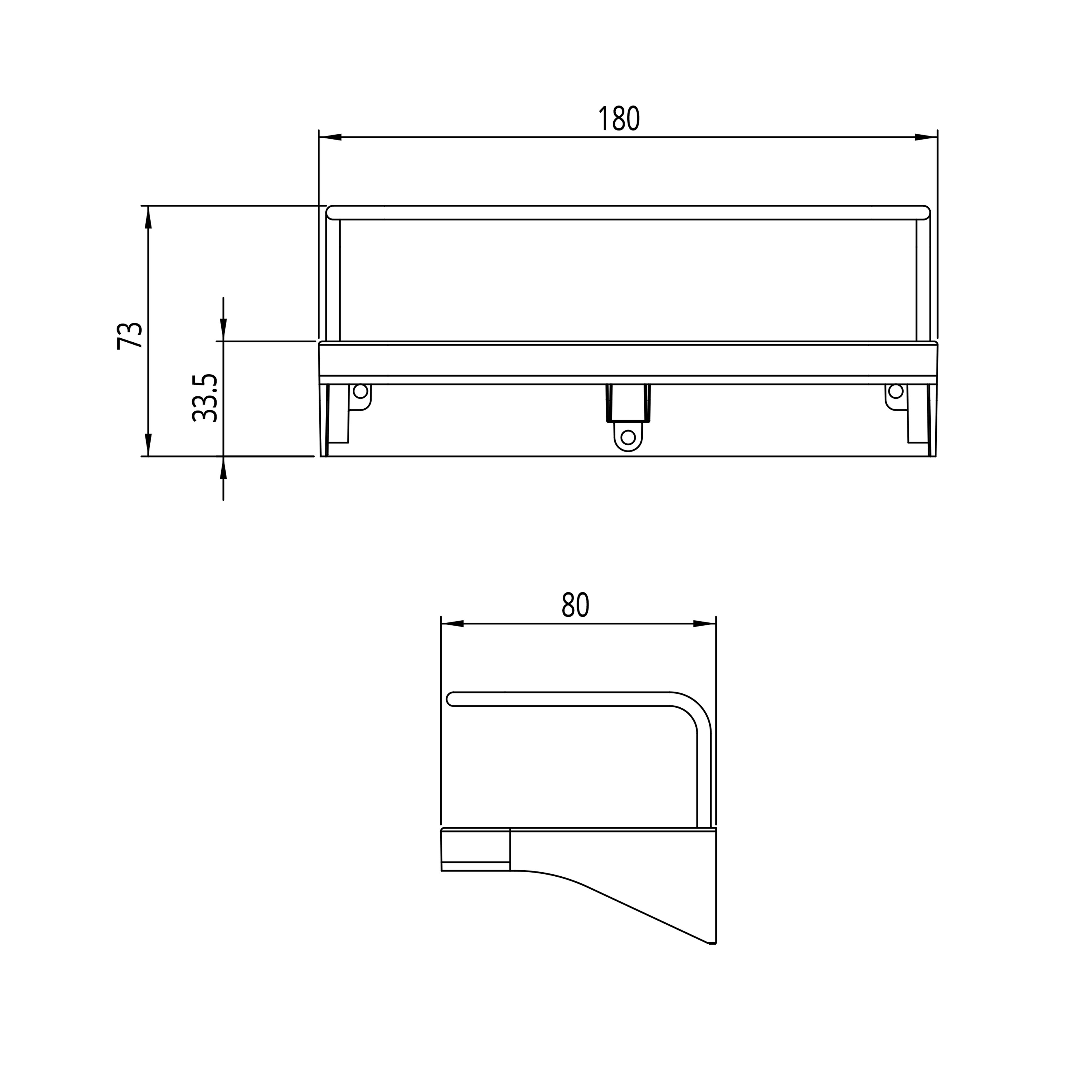 Triton ENVi Plastic & steel Shower shelf (W)18cm
