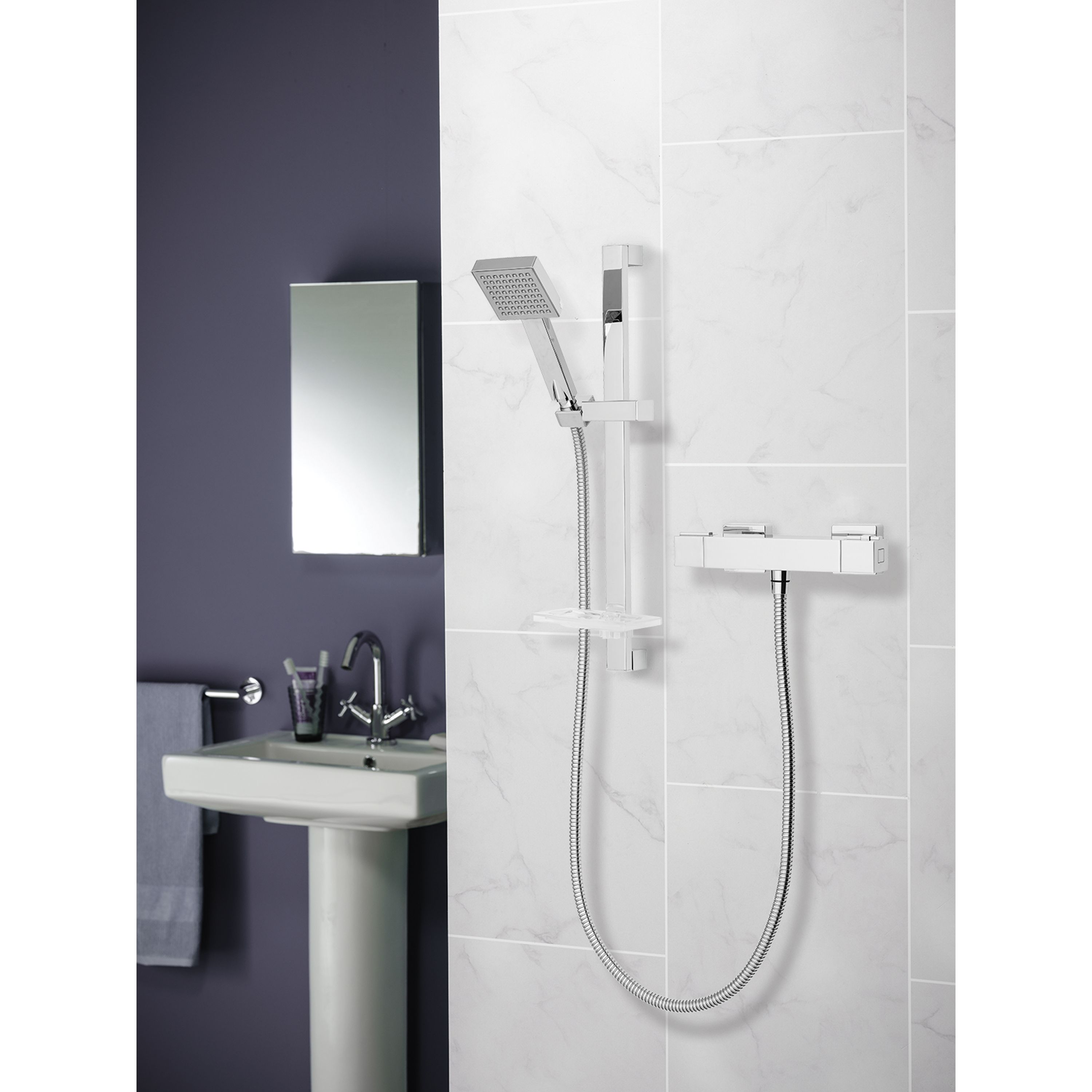 Triton Excellente Chrome effect Rear fed Thermostatic Mixer Shower
