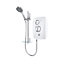 Triton Gloss Silver & white Chrome effect Manual Electric Shower, 10.5kW