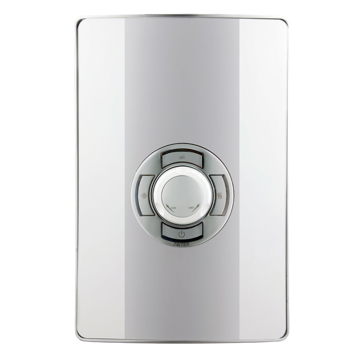 Triton Gloss Silver & white Chrome effect Manual Electric Shower, 8.5kW