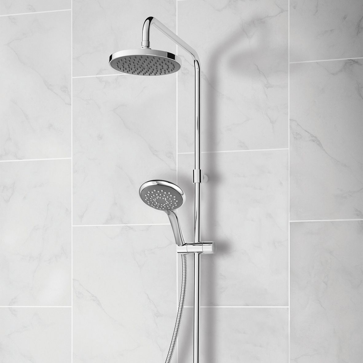 Triton Leona Gloss Chrome effect Wall-mounted Diverter Thermostatic Mixer Shower