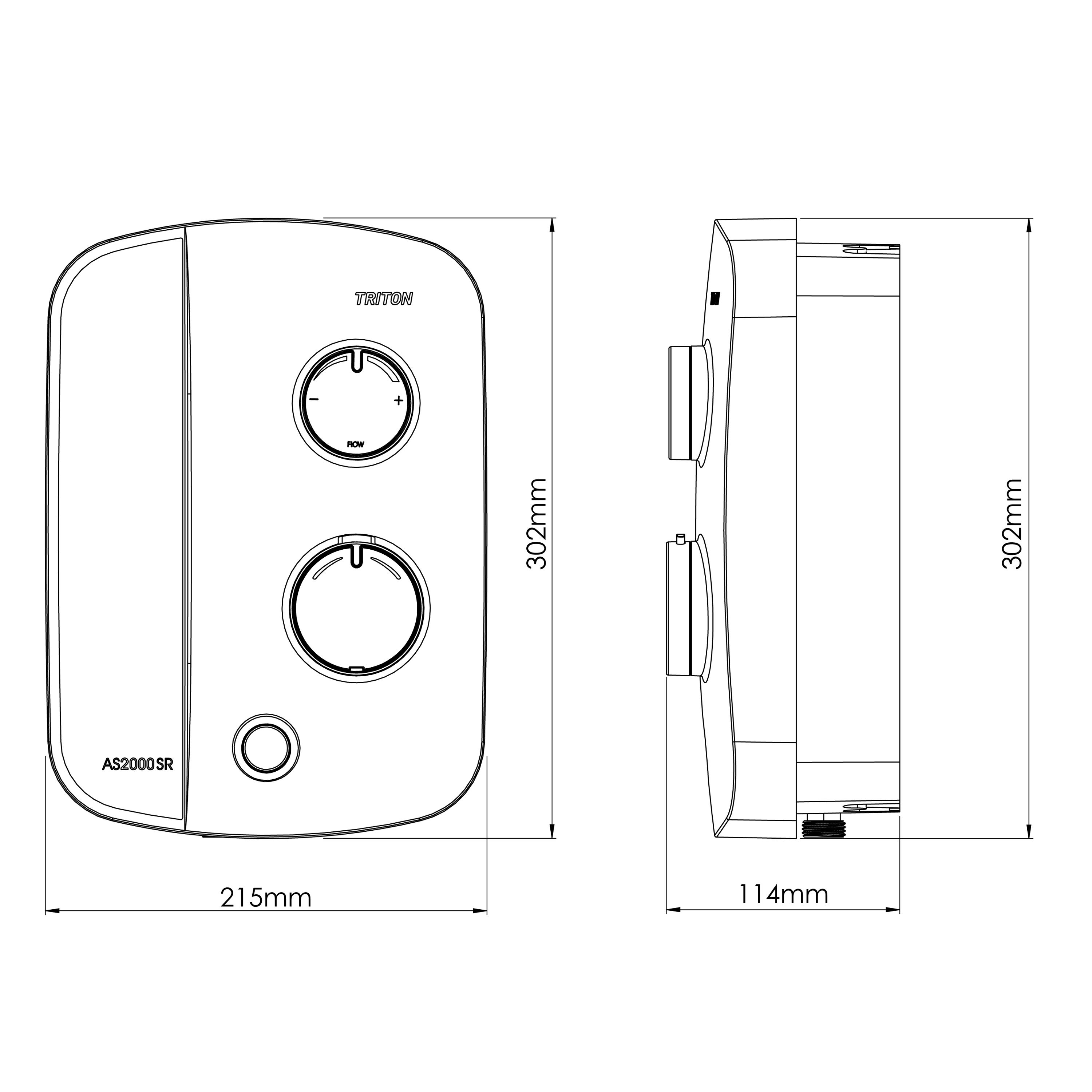 Triton Silent running Gloss Silver & white Chrome effect Wall-mounted Thermostatic Power Shower