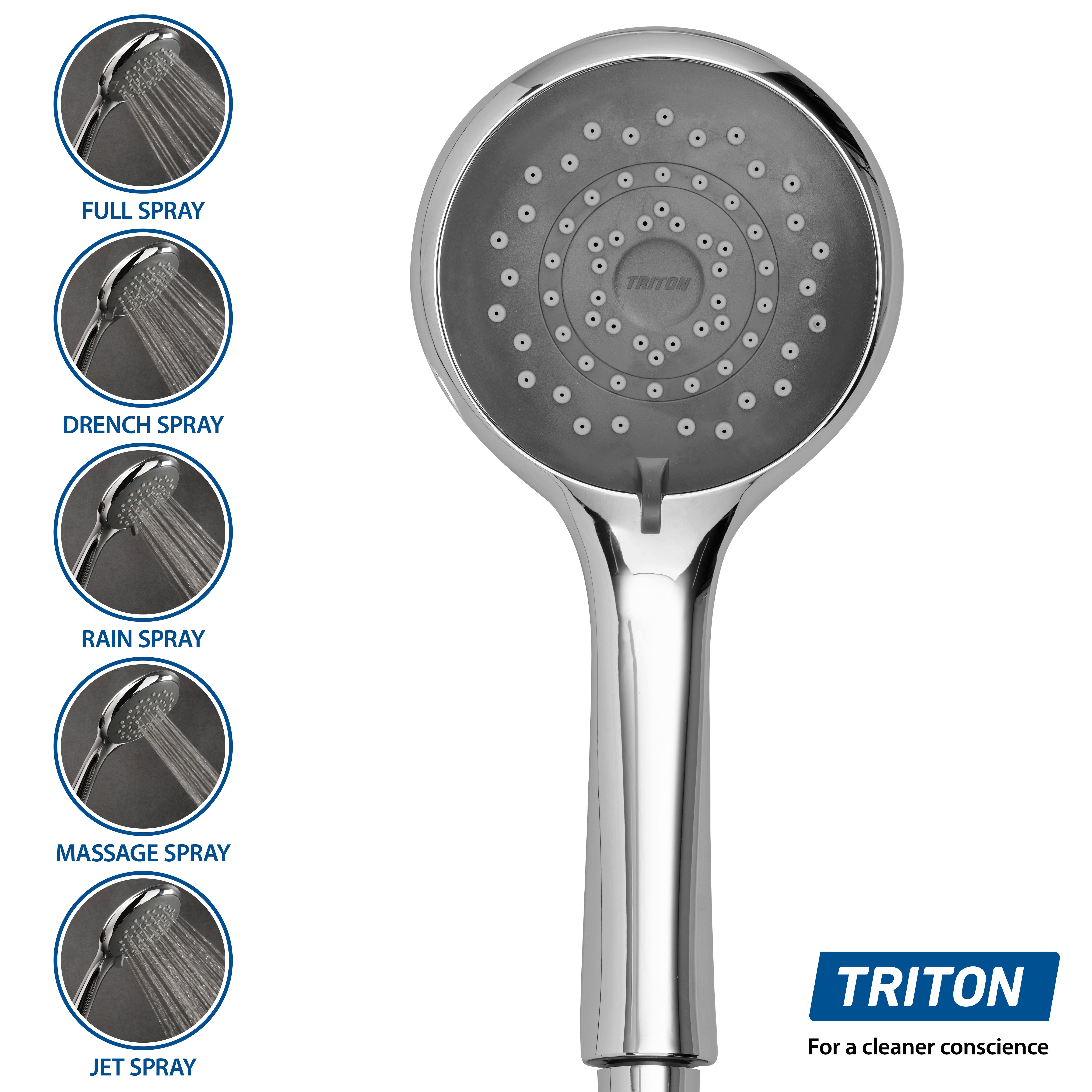 Triton T80 Easi-Fit+ DuElec Gloss Chrome effect Electric mixer Shower, 9.5kW